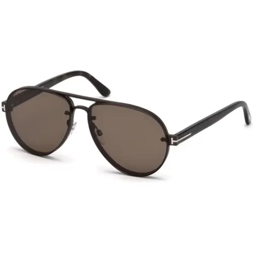 Sonnenbrille mit silbernem Rahmen für Männer - Tom Ford - Modalova