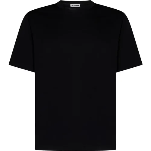 Klassisches Schwarzes Baumwoll-T-Shirt für Männer , Herren, Größe: S - Jil Sander - Modalova