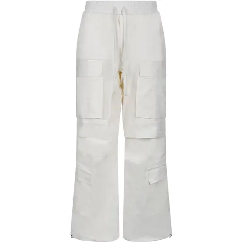 Drop Crotch Cream Cargo Trousers , male, Sizes: M, L, S - Thom Krom - Modalova