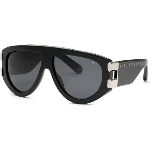 Eagle Sonnenbrille Schwarz Graue Gläser - Philipp Plein - Modalova