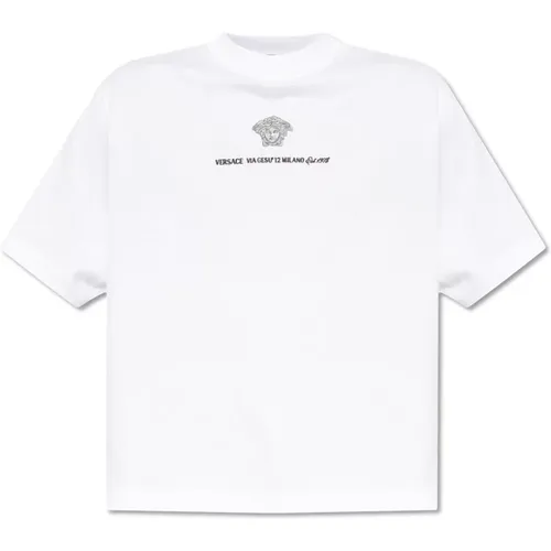 T-Shirt mit Logo , Herren, Größe: M - Versace - Modalova