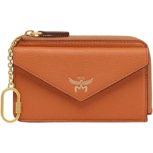 Leather Card Case with Laurel Emblem , female, Sizes: ONE SIZE - MCM - Modalova