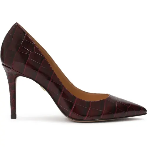 Maroon schattiertes Krokodilmuster Pumps , Damen, Größe: 37 EU - Kazar - Modalova