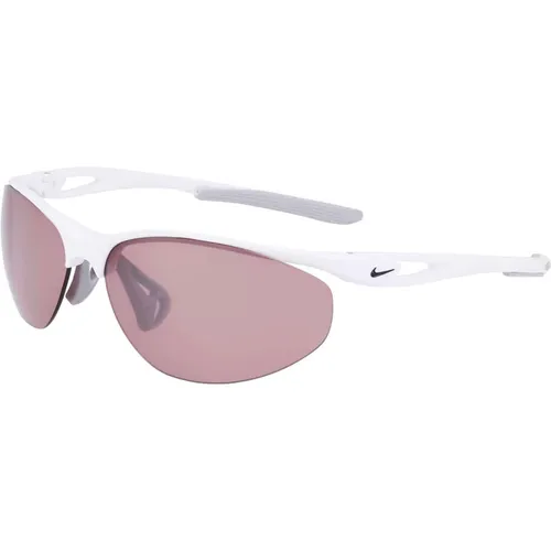 Aerial E Sunglasses in White/Grey , female, Sizes: 69 MM - Nike - Modalova