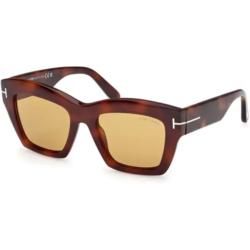 Luna Sunglasses Blonde Havana/Light , unisex, Sizes: 52 MM - Tom Ford - Modalova