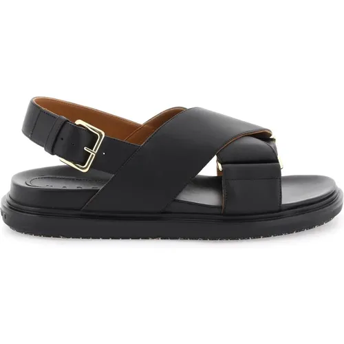 Criss-Cross Leather Sandals , female, Sizes: 5 UK - Marni - Modalova