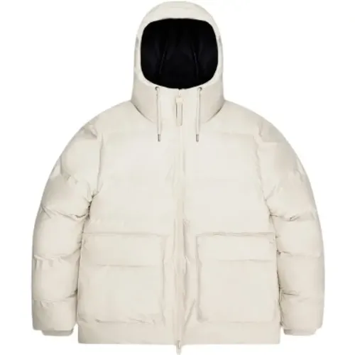 Wasserdichte Winter Puffer Cargo Jacke , Herren, Größe: S - Rains - Modalova