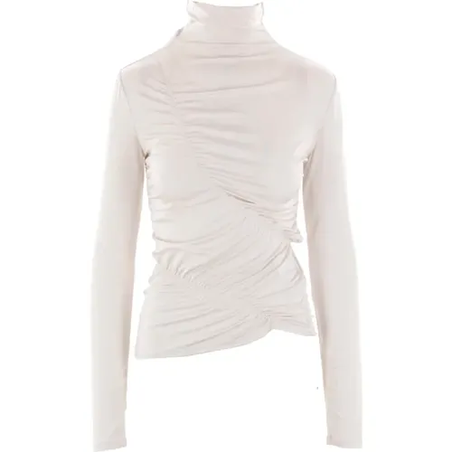 Graues Stretch-Jersey Asymmetrisches Top , Damen, Größe: XS - Giorgio Armani - Modalova