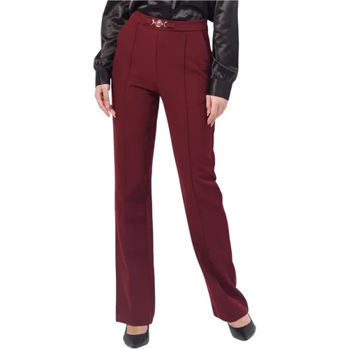 Bordeaux Palazzo Hose Regular Fit Stretch , Damen, Größe: M - Fracomina - Modalova