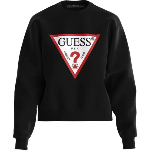 Sweatshirt Cn Original Pullover ohne Kapuze , Damen, Größe: XS - Guess - Modalova