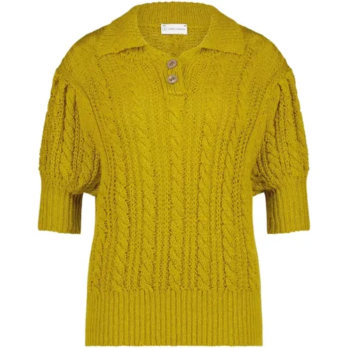 Lime Wollmischung V-Ausschnitt Pullover , Damen, Größe: L - Jane Lushka - Modalova