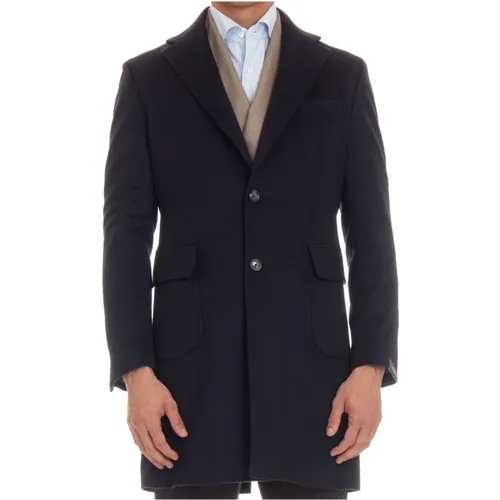 Cashmere Coat with Revers , male, Sizes: L, 2XL - Barba - Modalova