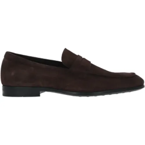 Dark Suede Moccasin Shoes , male, Sizes: 6 UK, 10 UK, 7 UK - TOD'S - Modalova