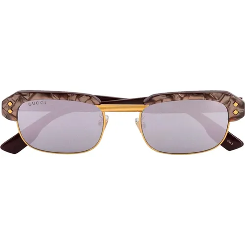 Rechteckige Sonnenbrille mit Logo - Gucci - Modalova