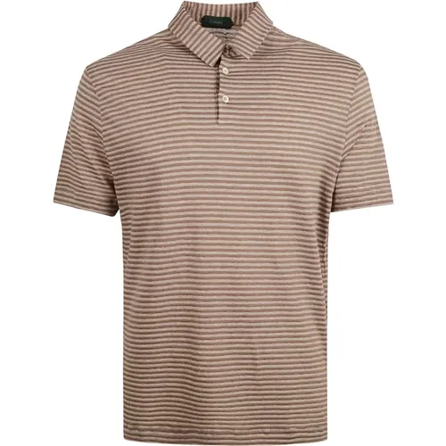 Stripe Polo Shirt , male, Sizes: L, 2XL, 3XL - Zanone - Modalova