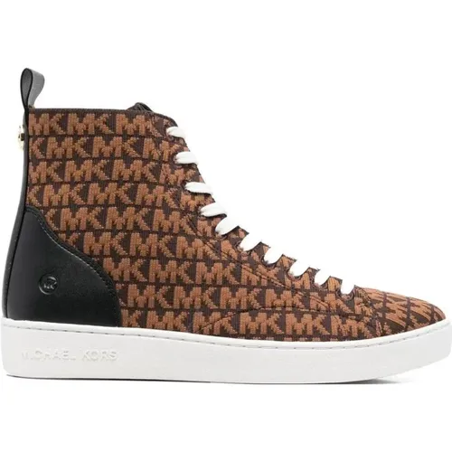 Braune Strick High Top Sneakers , Damen, Größe: 36 1/2 EU - Michael Kors - Modalova