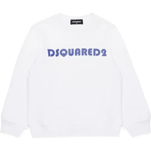 Logo Crew-neck Sweatshirt,Weiße Pullover für Männer - Dsquared2 - Modalova