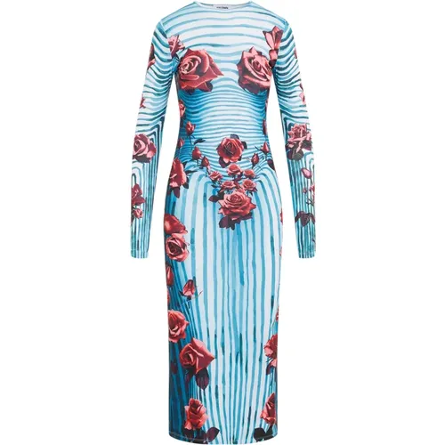 Body Morphing Dress Blue Red White , female, Sizes: XS, L - Jean Paul Gaultier - Modalova