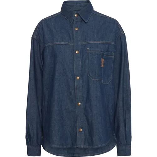 Denim Shirt with Chest Pocket Rinse Wash , female, Sizes: XL, M, XS, S, L, 2XL - Ball - Modalova