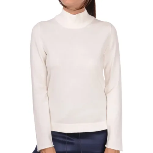 Weiße Cashmere Pullover mit minimalistischem Design , Damen, Größe: M - Paolo Fiorillo Capri - Modalova