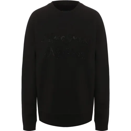 Stilvoller Rhinestone Logo Sweatshirt , Damen, Größe: M - Marc Jacobs - Modalova