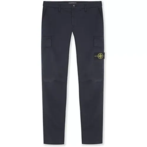 Cotton Combat Trousers, Size 36, Navy , male, Sizes: W34 - Stone Island - Modalova
