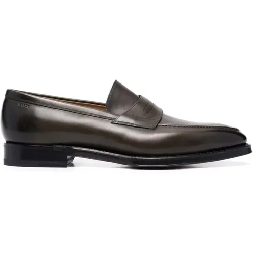 Dark brown leather loafers , male, Sizes: 11 UK - Bally - Modalova