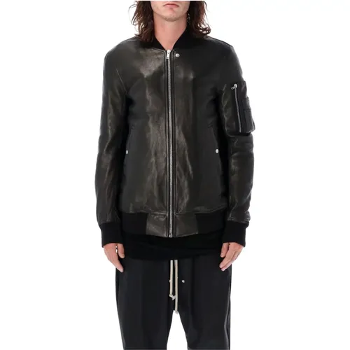 Classic Flight Leather Jacket Aw23 , male, Sizes: L - Rick Owens - Modalova