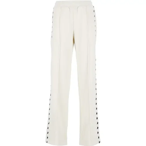 Stilvolle weiße Plissee-Hose für Frauen , Damen, Größe: L - Golden Goose - Modalova