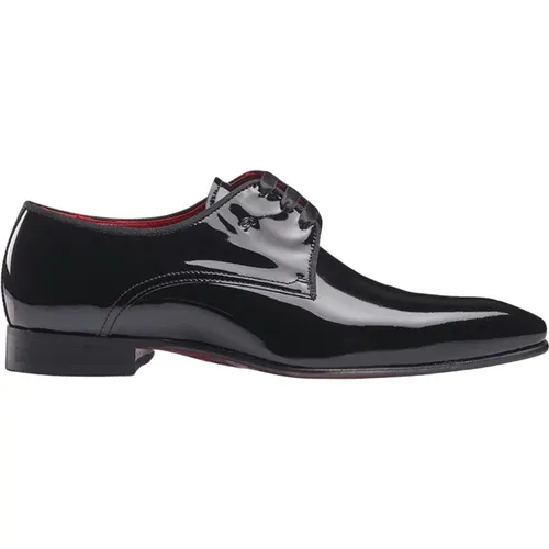 Schwarze Leder Tuxedo Schuhe , Herren, Größe: 42 EU - Greve - Modalova