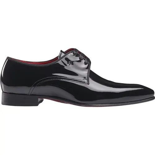 Schwarze Leder Tuxedo Schuhe , Herren, Größe: 44 EU - Greve - Modalova