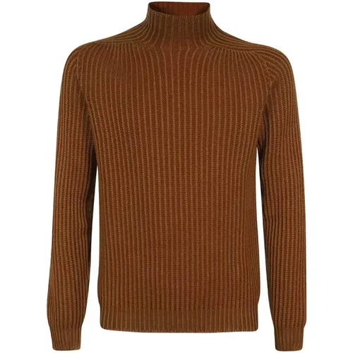 Gerippter Woll-Turtleneck-Pullover , Herren, Größe: L - Dondup - Modalova