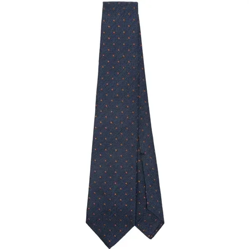 Navy Polka Dot Self-Tie , male, Sizes: ONE SIZE - Barba - Modalova