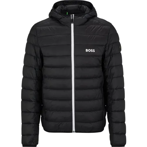 Water-repellent Puffer Jacket with Branded Accents , male, Sizes: XL - Hugo Boss - Modalova