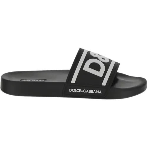 Rubber Beachwear Sliders , male, Sizes: 7 UK, 6 UK - Dolce & Gabbana - Modalova