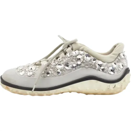 Pre-owned Satin sneakers , female, Sizes: 3 UK - Miu Miu Pre-owned - Modalova