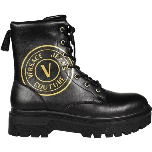 Leder Knöchelstiefel , Herren, Größe: 45 EU - Versace Jeans Couture - Modalova