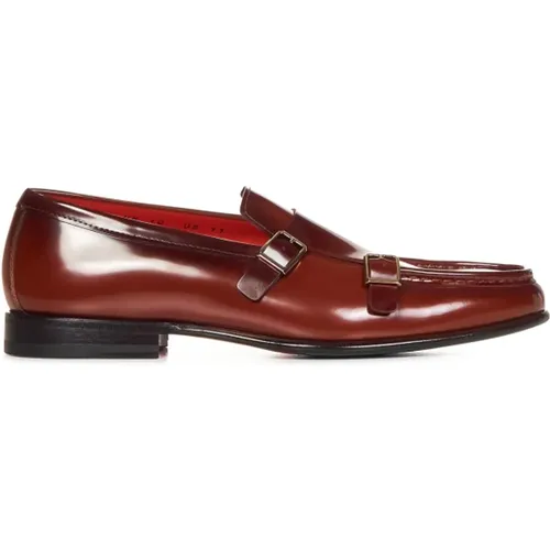 Leather Moccasin Loafers , male, Sizes: 7 UK, 6 UK, 8 UK, 10 UK - Santoni - Modalova