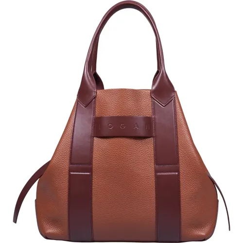 Braune Leder Shopper Tasche Hogan - Hogan - Modalova