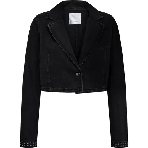 Stud Crop Blazer Jacket , female, Sizes: S, XL - Co'Couture - Modalova