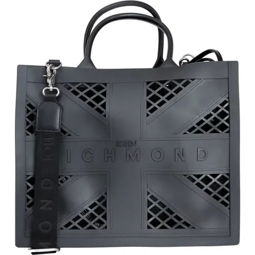 Schwarze Shopper Tasche mit Abnehmbarem Riemen , Damen, Größe: ONE Size - Richmond - Modalova
