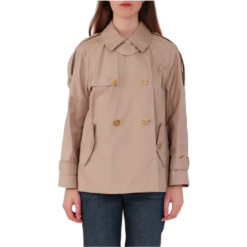 Double-breasted trench coat with water-repellent twill , female, Sizes: M - Max Mara - Modalova