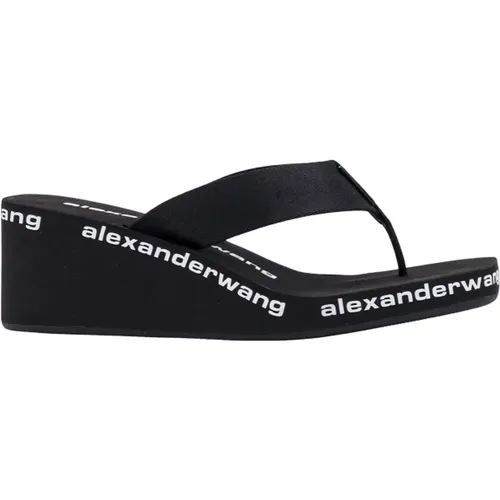 Sandals with Logo and Squared Toe , female, Sizes: 6 1/2 UK - alexander wang - Modalova