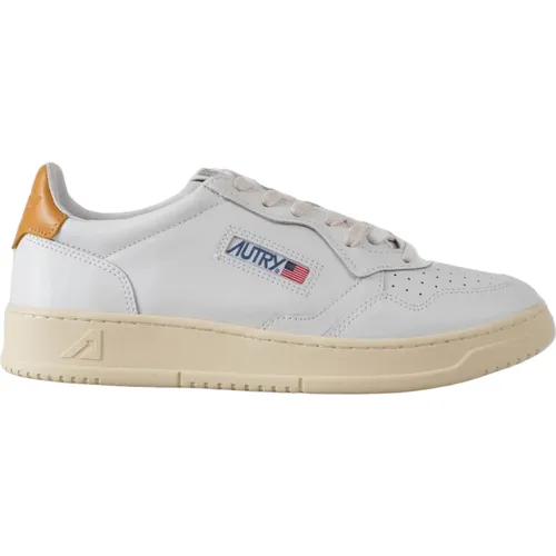 Beige und Weiße Ledersneakers , Herren, Größe: 45 EU - Autry - Modalova