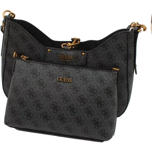 Coal Grey Imitation Leather Bag with Clasp Closure , female, Sizes: ONE SIZE - Guess - Modalova