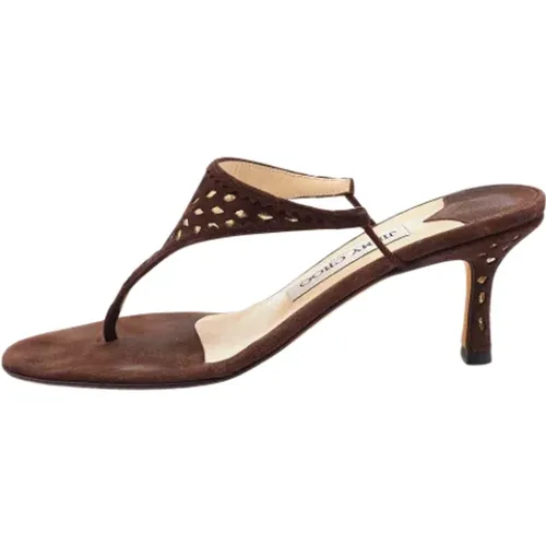 Pre-owned Suede sandals , female, Sizes: 4 UK - Jimmy Choo Pre-owned - Modalova