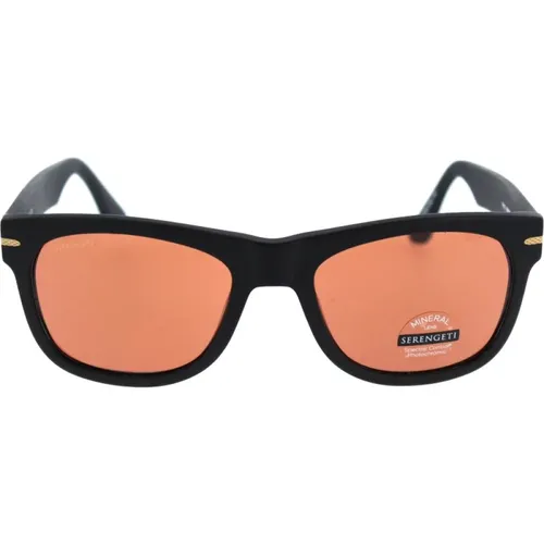 Matte Black Photochromic Sunglasses , female, Sizes: 57 MM - Serengeti - Modalova