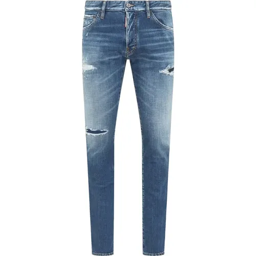 Slim Fit Distressed Jeans , male, Sizes: XS - Dsquared2 - Modalova