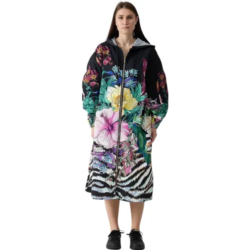 Floral Pattern Long Parka , female, Sizes: ONE SIZE - Just Cavalli - Modalova