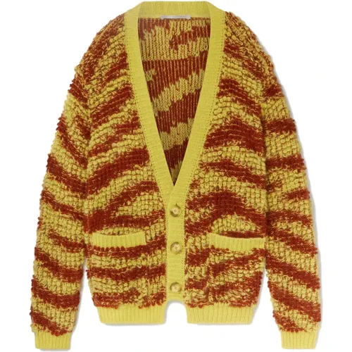 Multicolour V-Neck Sweater with Pockets , female, Sizes: XS, S - Stella Mccartney - Modalova